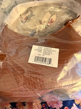Rebecca Minkoff Brown Croc-Embossed Shoulder Bag